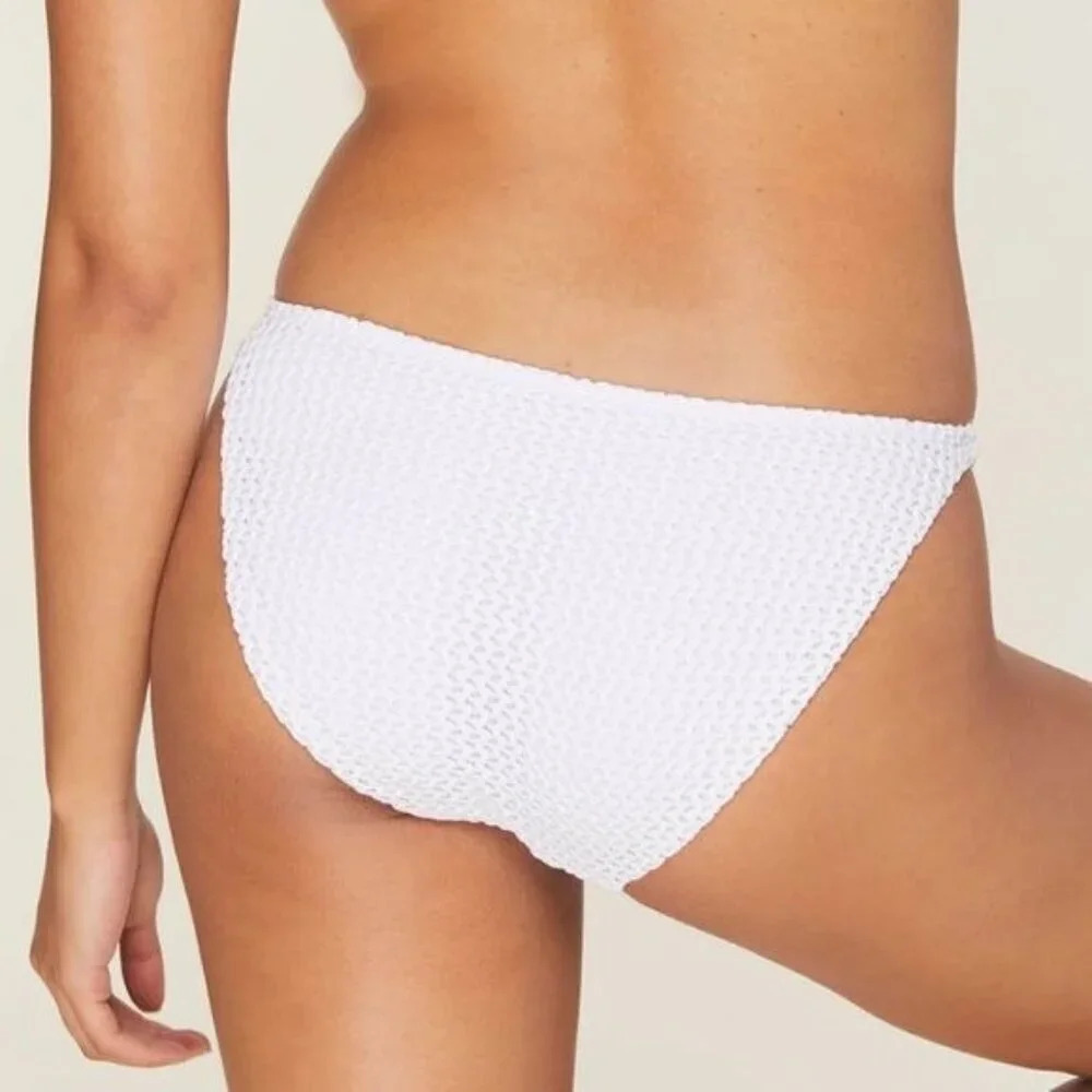 Demi Moore x Andie Swim The Tropez Bottom White Textured Size Medium